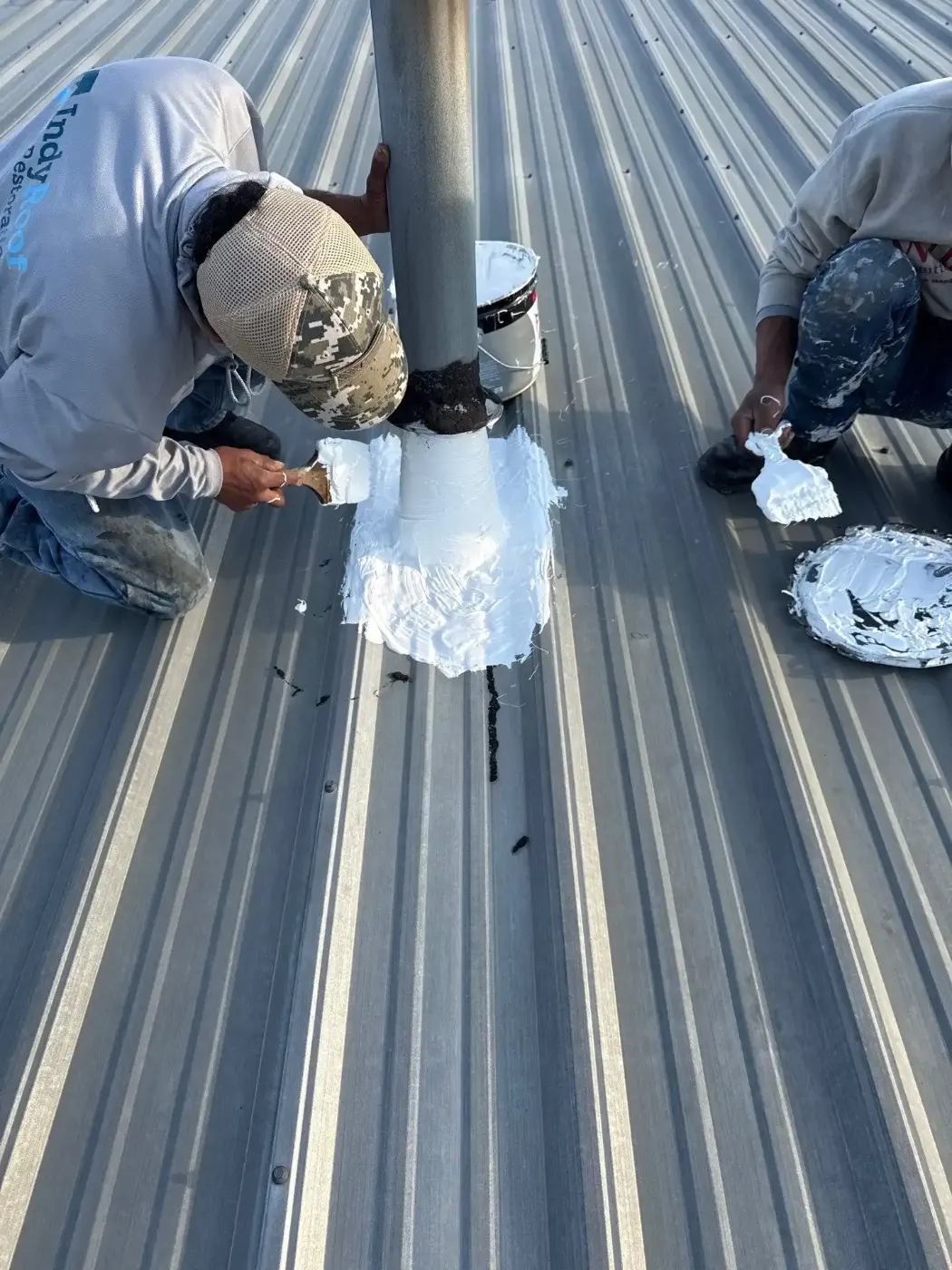 Tarping and dry-in on a LaPorte commercial roof